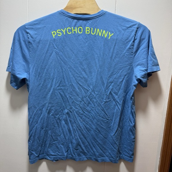 Psycho Bunny Men's Blue Bunny Graphic Crew-Neck T-Shirt Pima Cotton Size 8/2XL - Picture 6 of 6